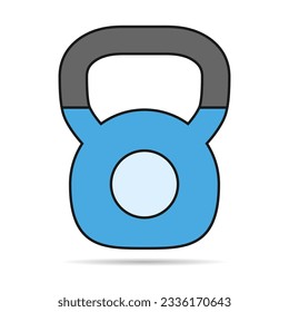 Kettlebell icon, fitness sport symbol, iron equipment vector illustration, workout heavy training web mark .