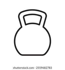 Kettlebell icon Flat art in black and white isolated