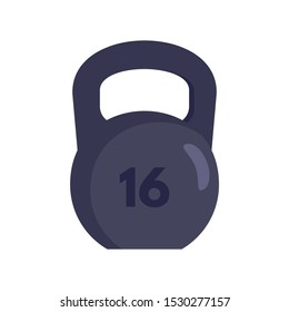 Kettlebell icon. Flat illustration of kettlebell vector icon for web design