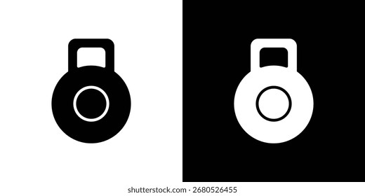 Icono de Kettlebell. colección de estilo plano y de línea.