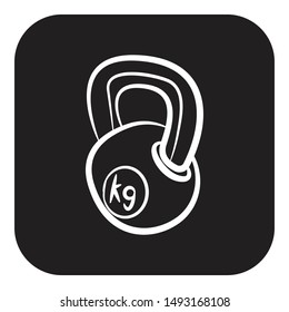 Kettlebell Icon Flat Simple Black Pictogram Stock Illustration
