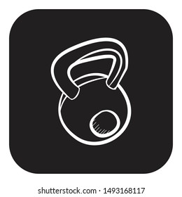 Kettlebell Icon Flat Simple Black Pictogram Stock Illustration