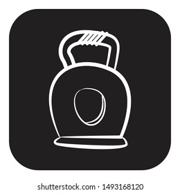 Kettlebell Icon Flat Simple Black Pictogram Stock Illustration