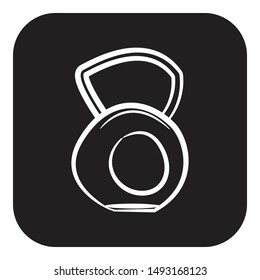 Kettlebell Icon Flat Simple Black Pictogram Stock Illustration
