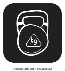 Kettlebell Icon Flat Simple Black Pictogram Stock Illustration