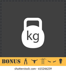 Kettlebell icon flat. Simple vector symbol and bonus icon