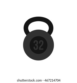 Kettlebell icon in flat style on a white background