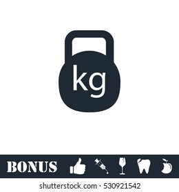 Kettlebell icon flat. Vector illustration symbol and bonus pictogram
