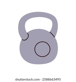 Kettlebell icon. Heavy free weight, gym equipment for strength training, body building, sports workouts, powerlifting exercise. Kettle bell. Flat vector illustration isolated on white background