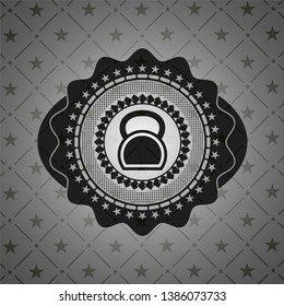 kettlebell icon inside black badge