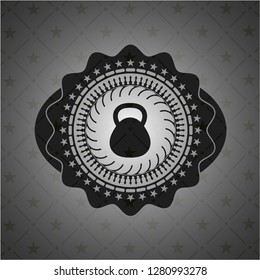 kettlebell icon inside black emblem