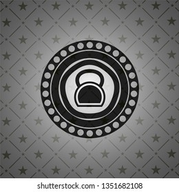 kettlebell icon inside black emblem. Vintage.