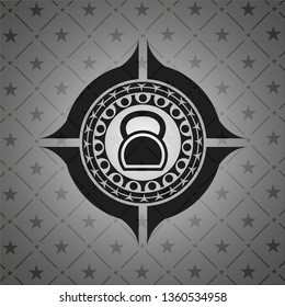 kettlebell icon inside black emblem. Vintage.