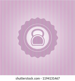 kettlebell icon inside pink icon or emblem