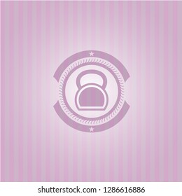 kettlebell icon inside pink icon or emblem