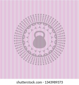 kettlebell icon inside pink icon or emblem