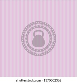 kettlebell icon inside pink icon or emblem