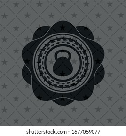 ícono de timbre dentro de emblema negro realista