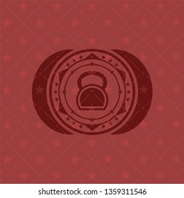 kettlebell icon inside retro style red emblem