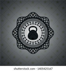 kettlebell icon inside retro style black emblem