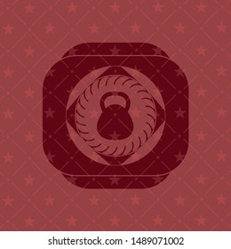 kettlebell icon inside retro style red emblem