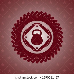 kettlebell icon inside retro style red emblem
