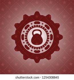 kettlebell icon inside vintage red emblem