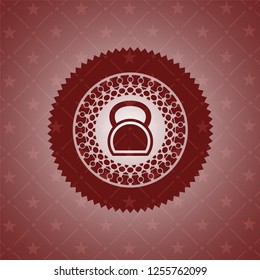 kettlebell icon inside vintage red emblem