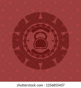 kettlebell icon inside vintage red emblem