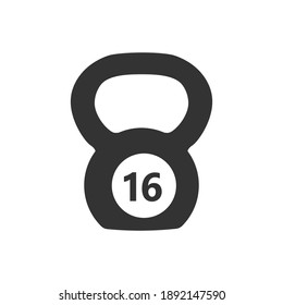 Kettlebell icon isolated on white background. 16. Vector illustration. Eps 10.