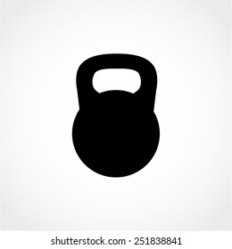 Ícone Kettlebell Isolado em Fundo Branco