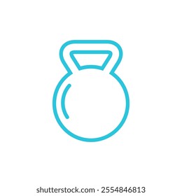 Kettlebell Icon. Isolated on white background. Blue icon set.