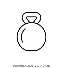 Icono de Kettlebell, icono de línea de Vector aislado sobre un fondo blanco. Diseño moderno y de moda.
