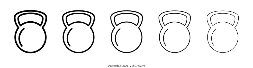 kettlebell icon isolated vector on white background set