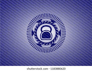 kettlebell icon with jean texture