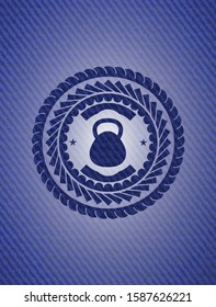 kettlebell icon with jean texture