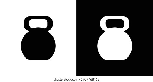 Kettlebell icon line art editable stroke and solid collection for app design
