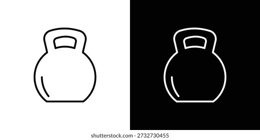Icono de Kettlebell en diseño de línea. icono de trazo editable.