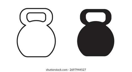 Línea de iconos de Kettlebell. eps 10 Ilustración vectorial