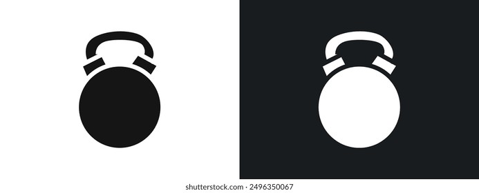 kettlebell icon linear graphics set vector in black