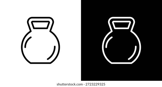 Concepto de logotipo de icono de Kettlebell en trazos