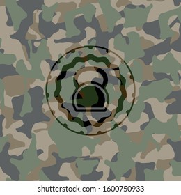 kettlebell icon on camouflaged texture