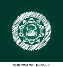 icono de kettlebell en pizarra, ilustración vectorial, diseño bonito