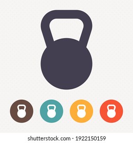 Kettlebell icon on dot pattern background