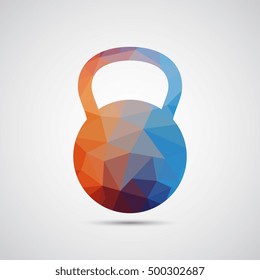 Kettlebell icon on gray gradient background. Vector illustration eps 10.