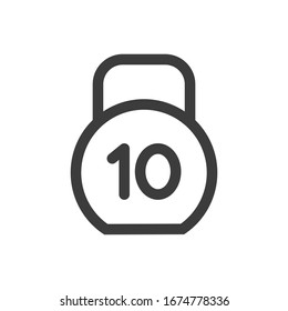 Kettlebell-Symbol auf weißem Hintergrund