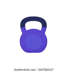 kettlebell icon on white, flat vector design