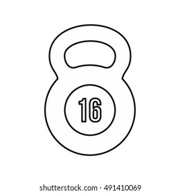 Kettlebell icon in outline style on a white background vector illustration