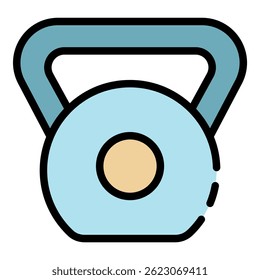 Kettlebell icon. Outline kettlebell vector icon color flat isolated