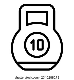 Kettlebell icon outline vector. Heavy weight. Training sport